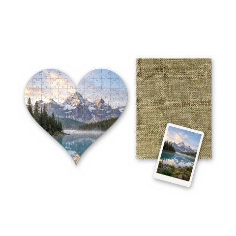Puzzle serce ze zdjęciem 76 elementów prezent walentynki rocznica woreczek