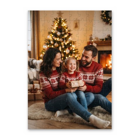 Puzzle ze zdjęciem A4 120 elementów personalizowane prezent woreczek jutowy