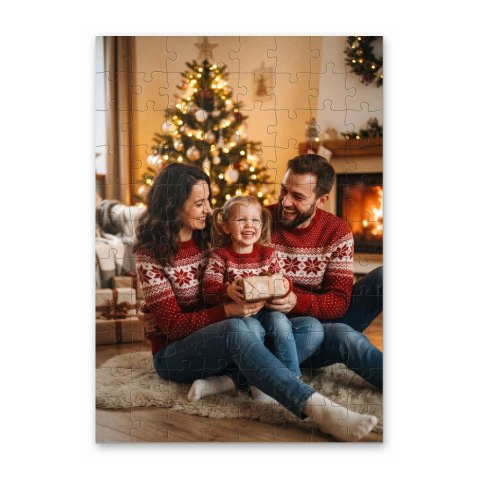 Puzzle ze zdjęciem A4 88 elementów personalizowane prezent woreczek jutowy