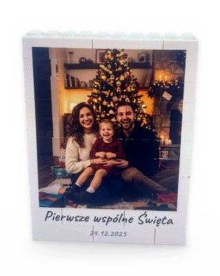 Ramka z klocków ze zdjęciem personalizowana 11x14,5 cm prezent