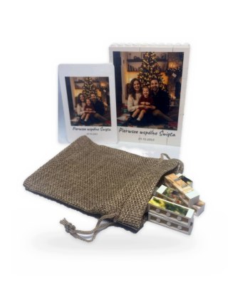 Ramka z klocków ze zdjęciem personalizowana 11x14,5 cm prezent