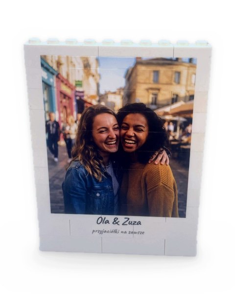 Ramka z klocków ze zdjęciem personalizowana 11x14,5 cm prezent