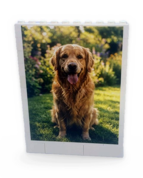 Ramka z klocków ze zdjęciem personalizowana 8x10,5 cm prezent