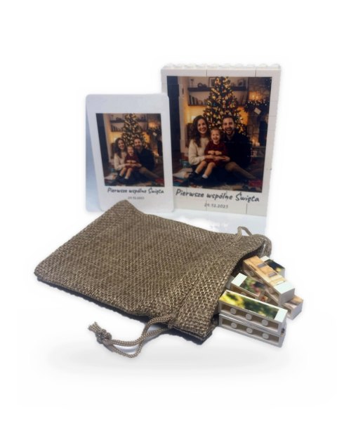Serce z klocków ze zdjęciem personalizowane 11x12,5 cm prezent