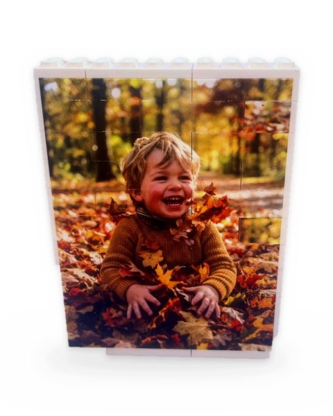 Serce z klocków ze zdjęciem personalizowane 11x12,5 cm prezent