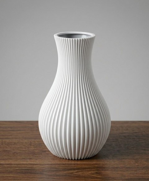 Wazon żłobiony 19 cm - Czarny